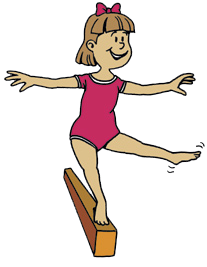 Drawing of girl on balance beam